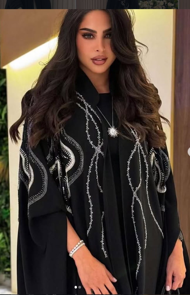 Crystal embroidery abaya by Dayton Design