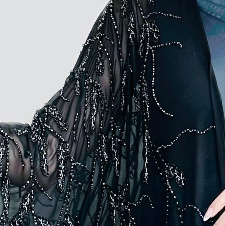 Crystal bead embroidery detail by Dayton Design
